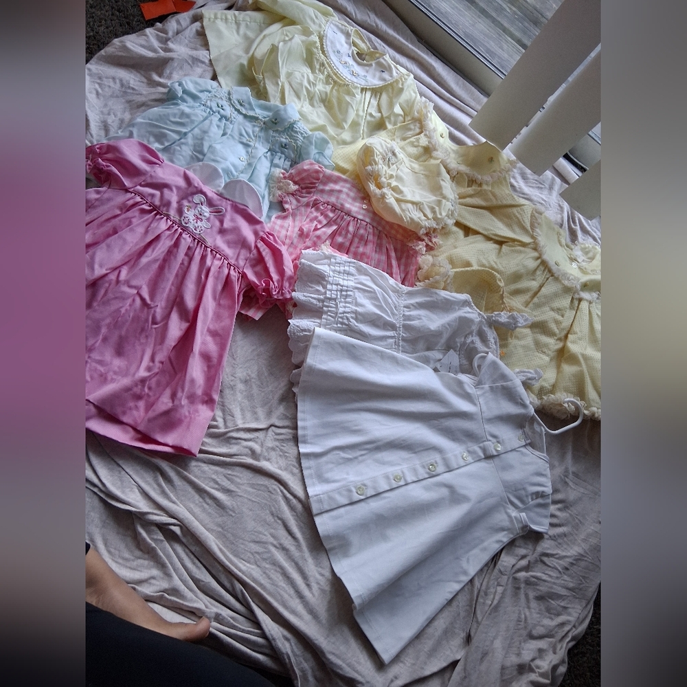 Assorted Vintage Style Dresses and Tops  03,3-6 And 6-9 M Take All